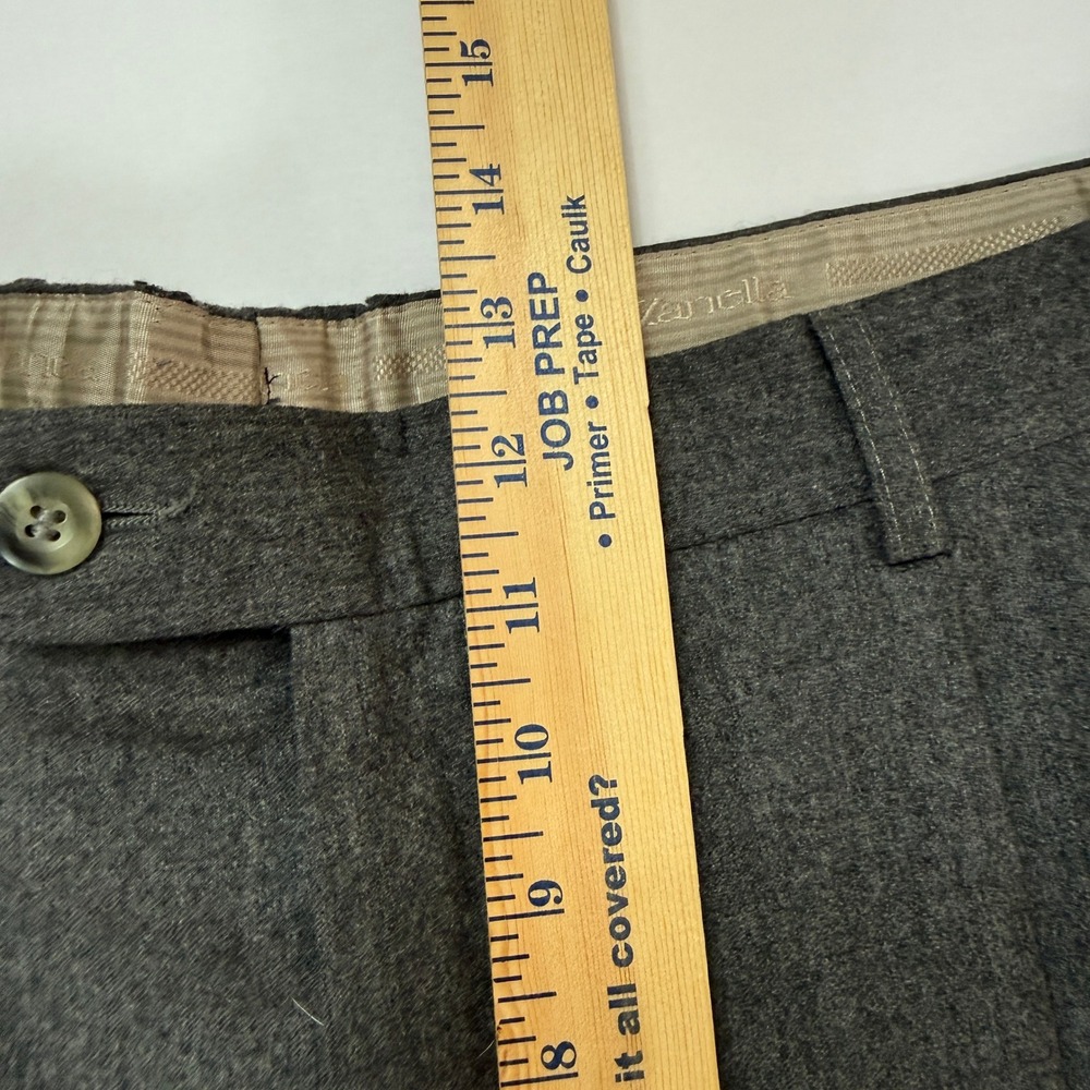 Vintage Zanella Mens Charcoal Gray Pure Wool Pleated Dress Pants Italy 35x32 - Picture 6 of 9